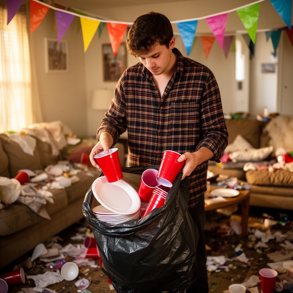 Collecting party trash and recycling