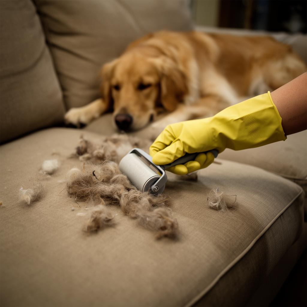 Removing pet fur from upholstered furniture